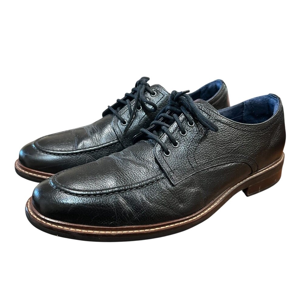 Joseph Abboud Men's Black Leather Harry Moc Toe Oxford Shoe Size 10.5D Office